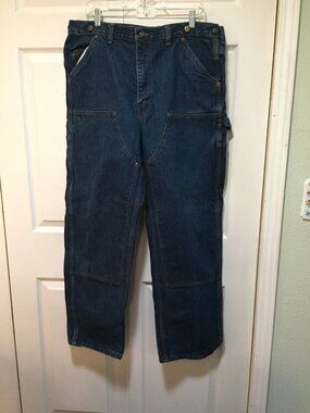 Big Bill Men’s Vintage 1993 Double Knee Logger Jeans Suspender Buttons 38x32
